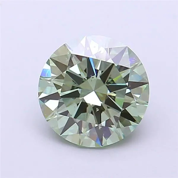 1.51ct Round Lab Grown Diamond (Colour Fancy Vivid Green, Clarity VS2, Cut EX, IGI Certified)