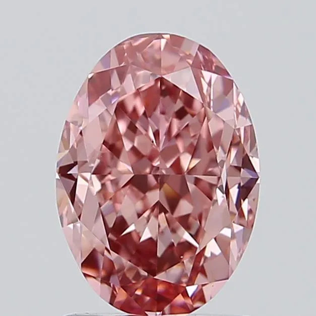 1.52ct Oval Lab Grown Diamond (Colour Fancy Vivid Pink, Clarity VS1, IGI Certified)