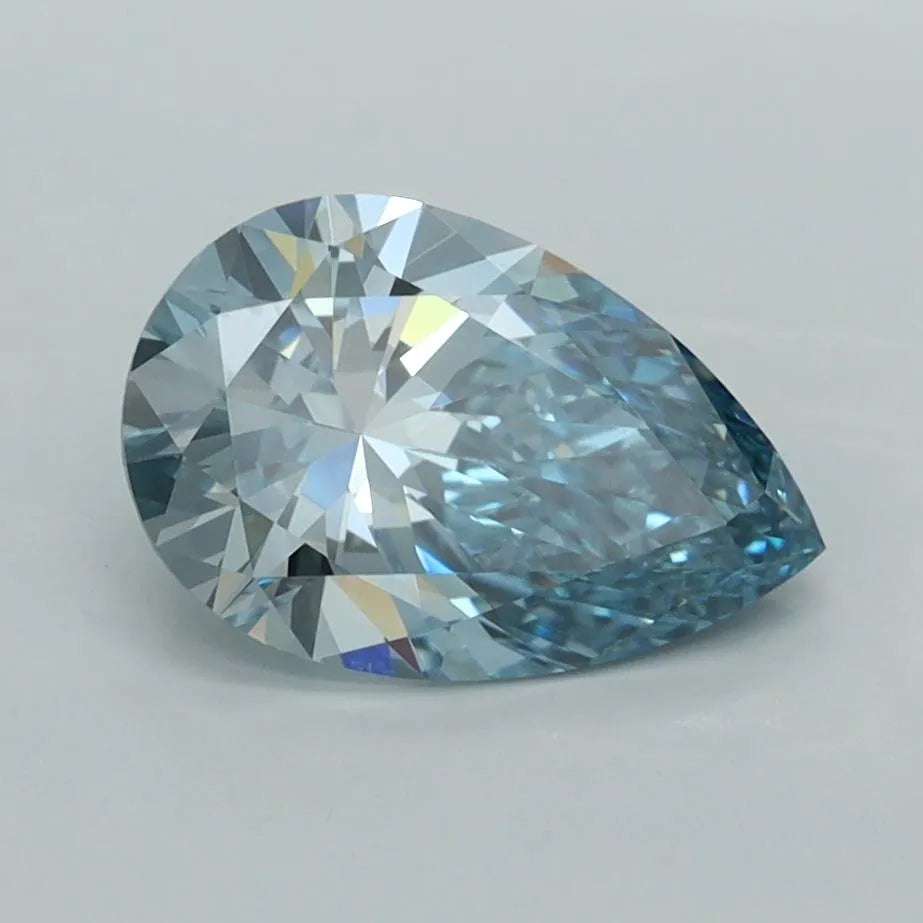 1.52ct Pear Lab Grown Diamond (Colour Fancy Vivid Blue, Clarity VVS2, IGI Certified)