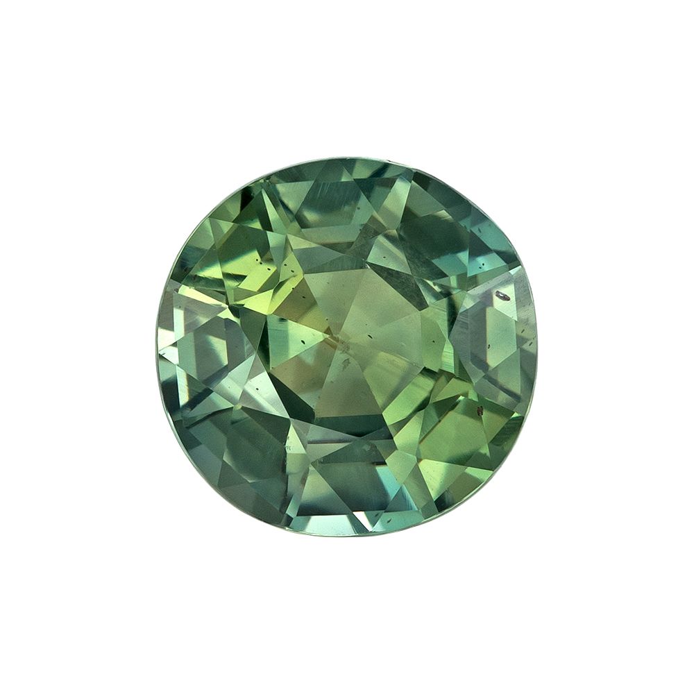 1.53ct Round Natural Sapphire (Colour Green, Clarity Slightly Included, Cut Faceted)