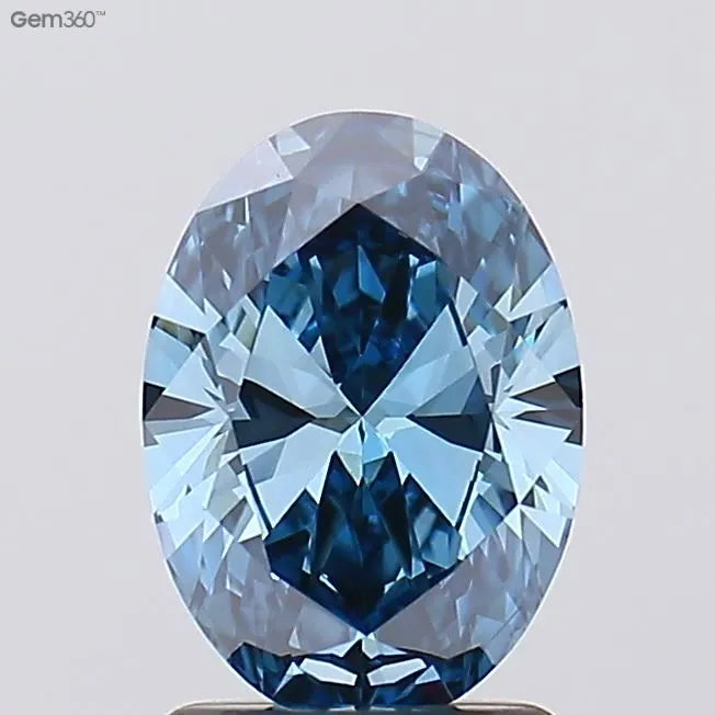 1.55ct Oval Lab Grown Diamond (Colour Fancy Vivid Blue, Clarity VS1, IGI Certified)