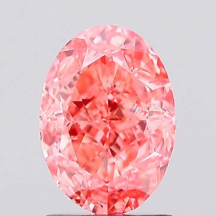 1.57ct Oval Lab Grown Diamond (Colour Fancy Vivid Pink, Clarity VVS2, IGI Certified)