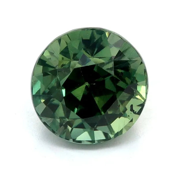 1.58ct Round Natural Sapphire (Colour Green, Clarity Slightly Included, Cut Faceted)