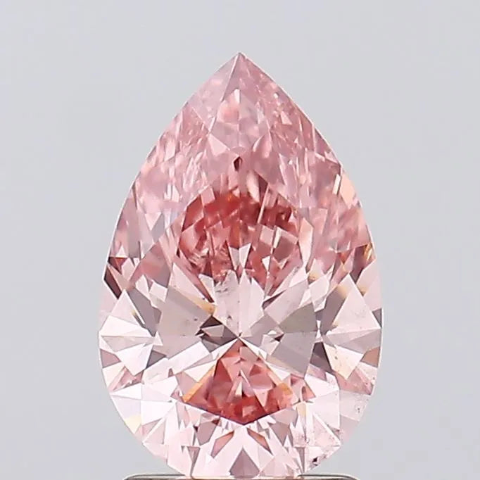 1.79ct Pear Lab Grown Diamond (Colour Fancy Vivid Pink, Clarity VS2, IGI Certified)