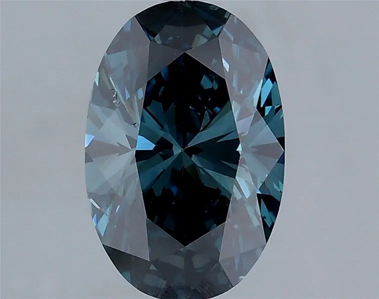 1.86ct Oval Lab Grown Diamond (Colour Fancy Deep Green Blue, Clarity SI1, Cut VG, IGI Certified)