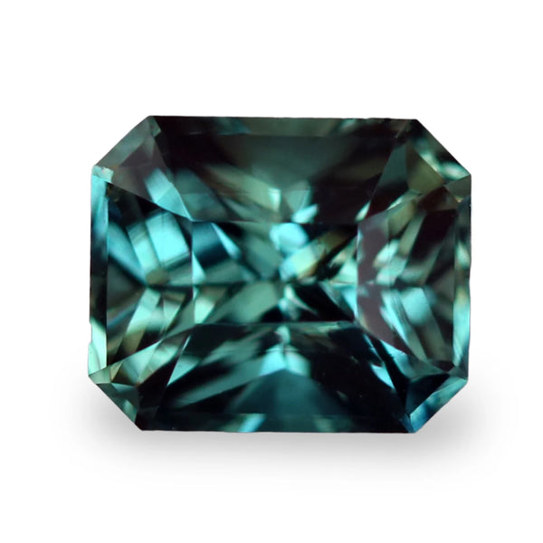 1.01 Ct Radiant Cut Teal Sapphire,  5.8mm x 4.8mm x 4.0mm