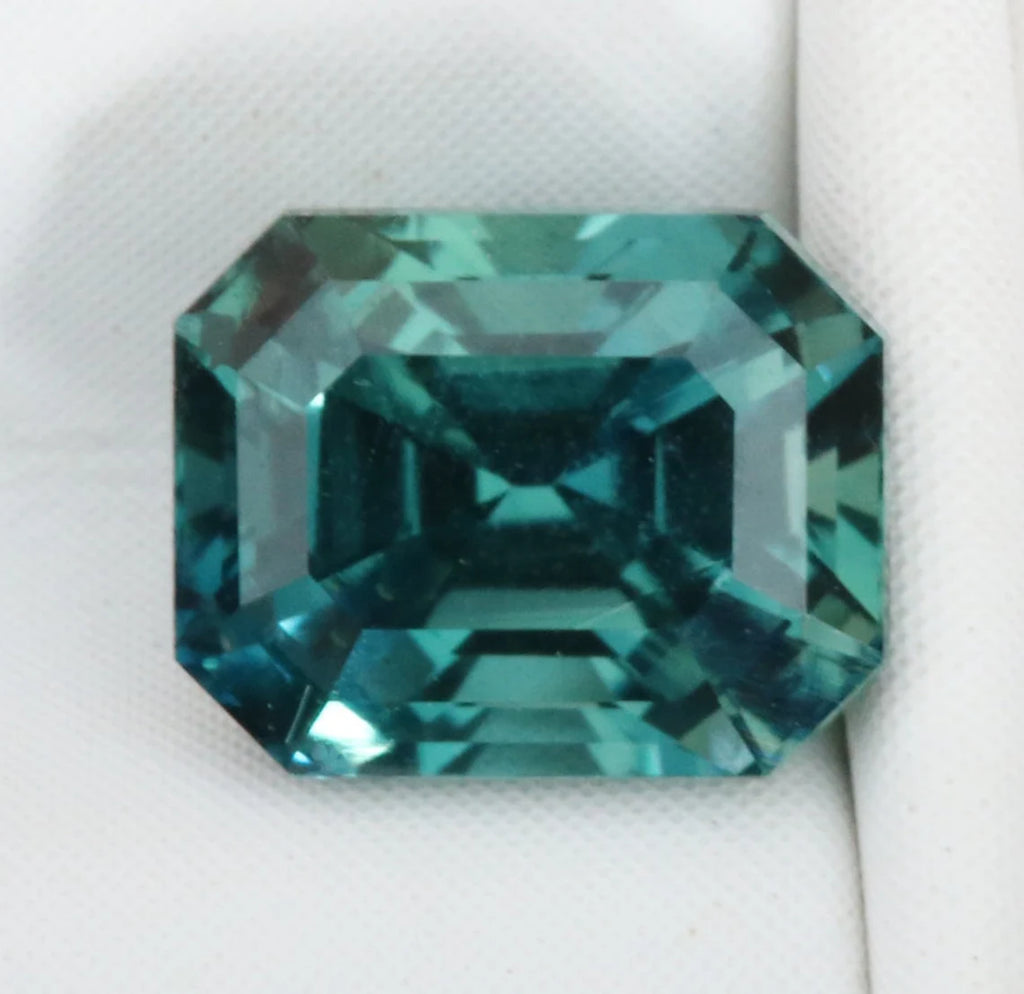 1.09 Ct Radiant Cut Teal Sapphire, 5.8mm x 4.6mm x 4.2mm By Valley Rose