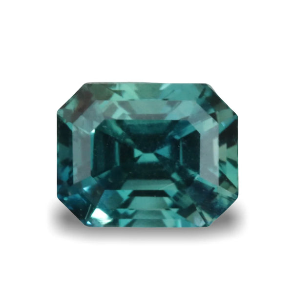 1.09 Ct Radiant Cut Teal Sapphire,  5.8mm x 4.6mm x 4.2mm