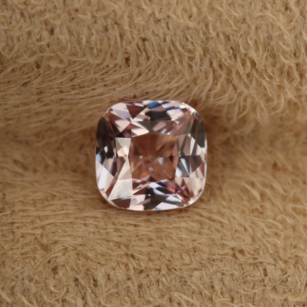 1.11 Ct Cushion Cut Peach Sapphire, 5.7mm x 5.7mm x 3.6mm By Valley Rose