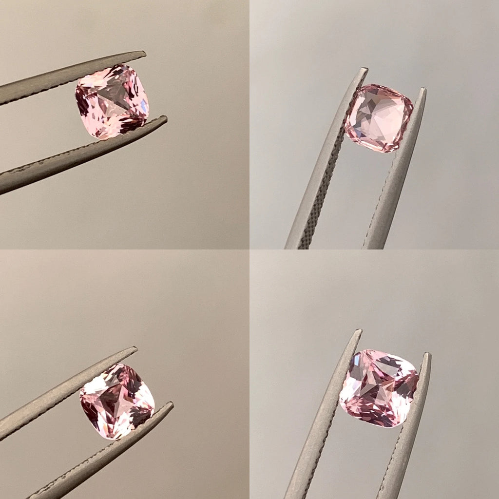 1.11 Ct Cushion Cut Peach Sapphire, 5.7mm x 5.7mm x 3.6mm By Valley Rose
