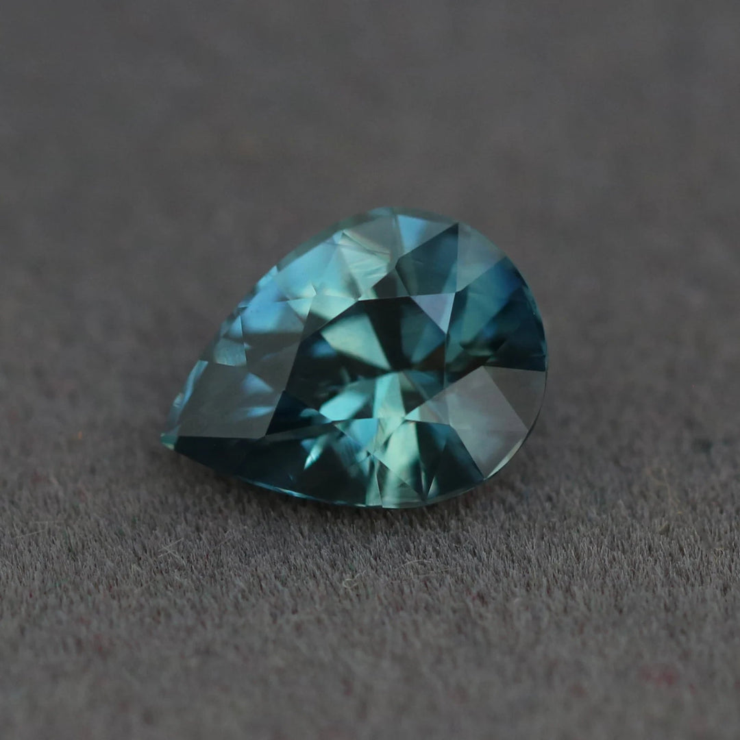 1.14 Ct Pear Cut Teal Sapphire, 7.5mm x 5.6mm x 3.9mm By Valley Rose