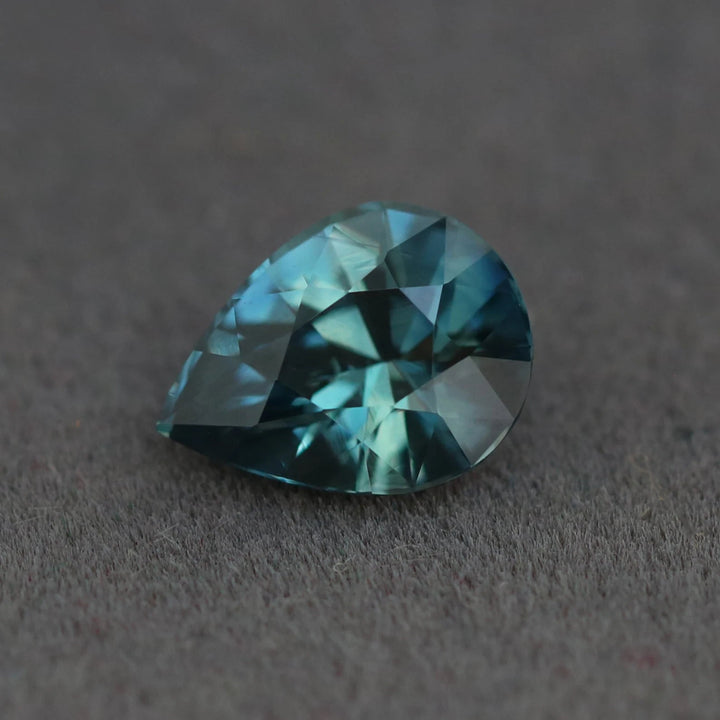 1.14 Ct Pear Cut Teal Sapphire, 7.5mm x 5.6mm x 3.9mm By Valley Rose