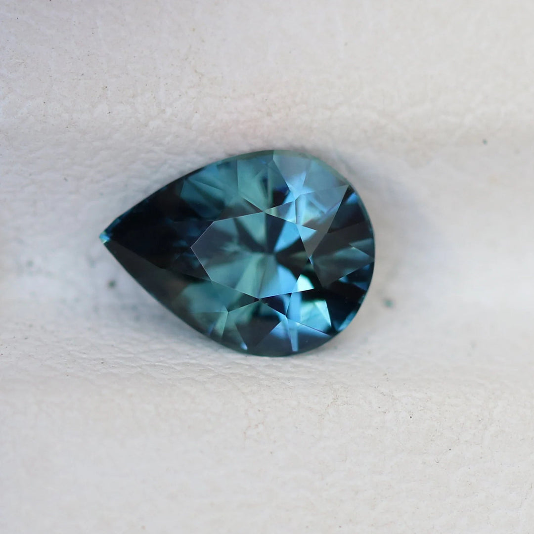 1.14 Ct Pear Cut Teal Sapphire, 7.5mm x 5.6mm x 3.9mm By Valley Rose