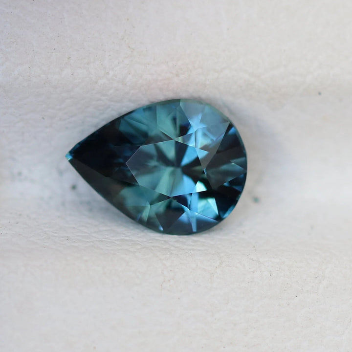 1.14 Ct Pear Cut Teal Sapphire, 7.5mm x 5.6mm x 3.9mm By Valley Rose