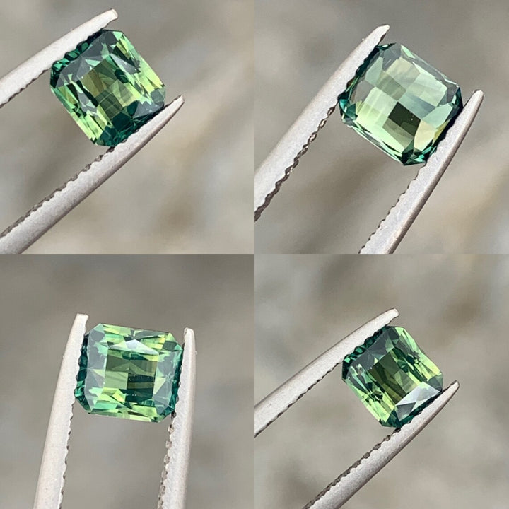 1.16 Ct Radiant Cut Bi-Color Green Yellow Sapphire, 5.8mm x 5.1mm x 3.8mm By Valley Rose