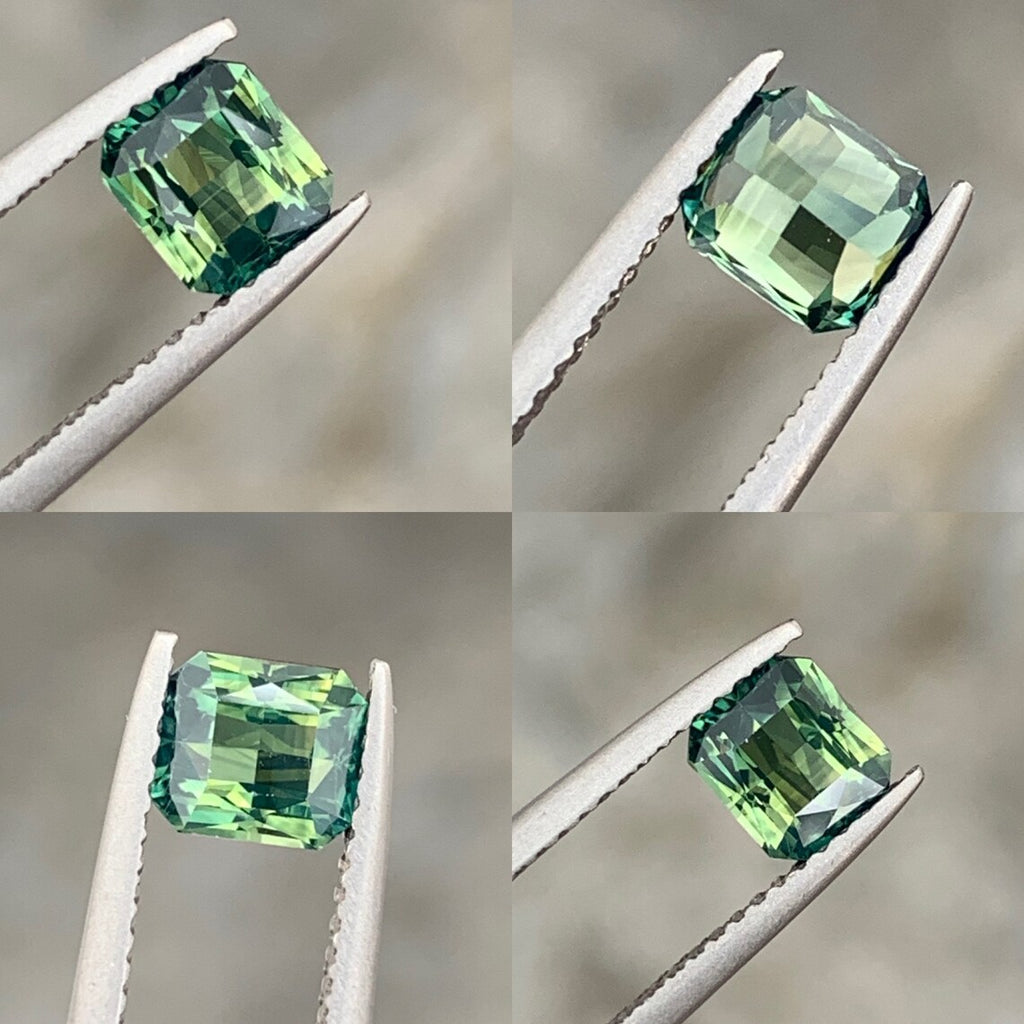 1.16 Ct Radiant Cut Bi-Color Green Yellow Sapphire, 5.8mm x 5.1mm x 3.8mm By Valley Rose