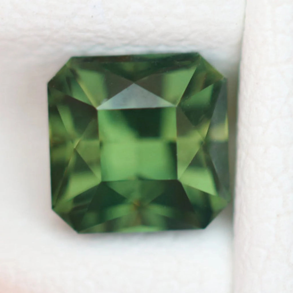 1.26 Ct Asscher Cut Bi-Color Green Yellow Sapphire, 5.5mm x 5.4mm x 4.5mm By Valley Rose