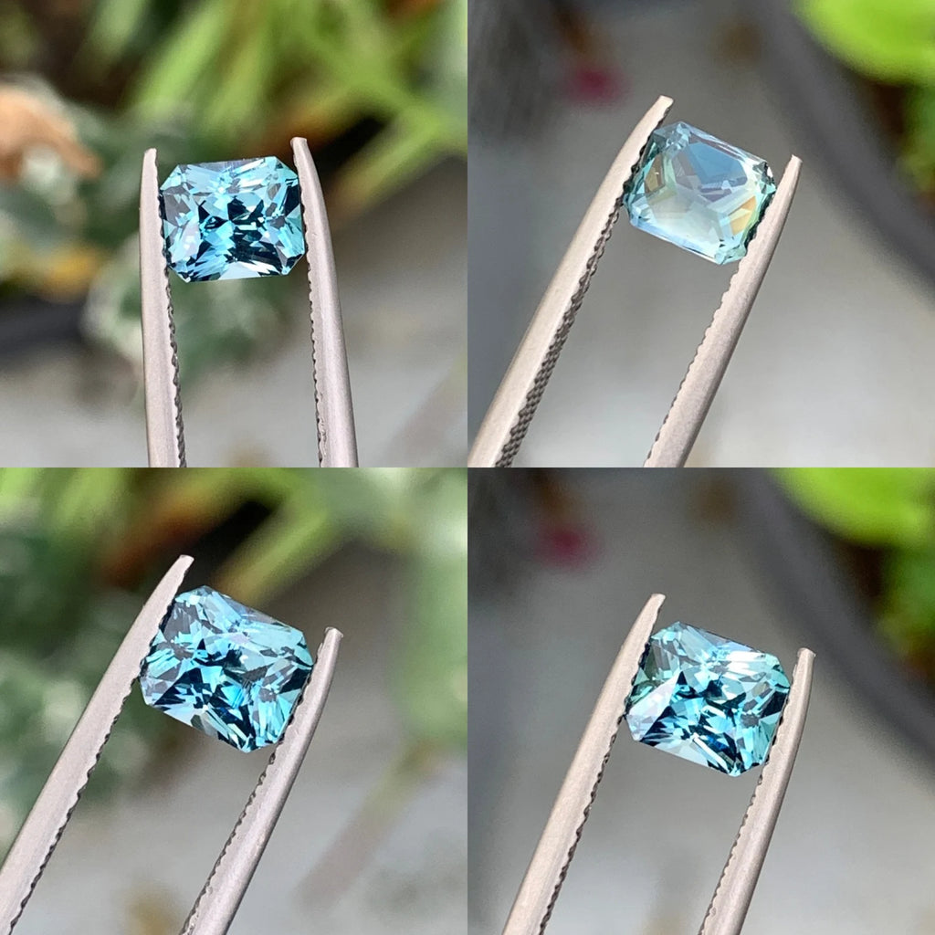 1.33 Ct Radiant Cut Teal Sapphire, 6.1mm x 5.2mm x 4.3mm By Valley Rose