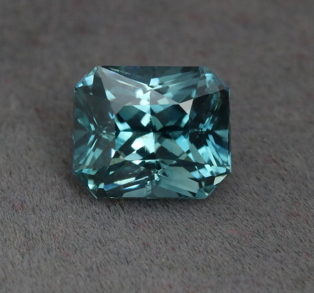 1.33 Ct Radiant Cut Teal Sapphire, 6.1mm x 5.2mm x 4.3mm By Valley Rose