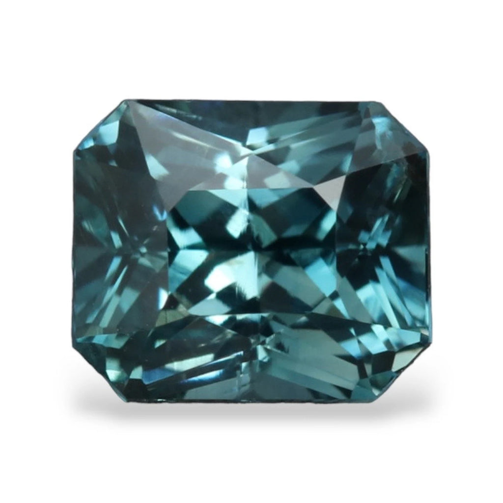 1.33 Ct Radiant Cut Teal Sapphire, 6.1mm x 5.2mm x 4.3mm By Valley Rose