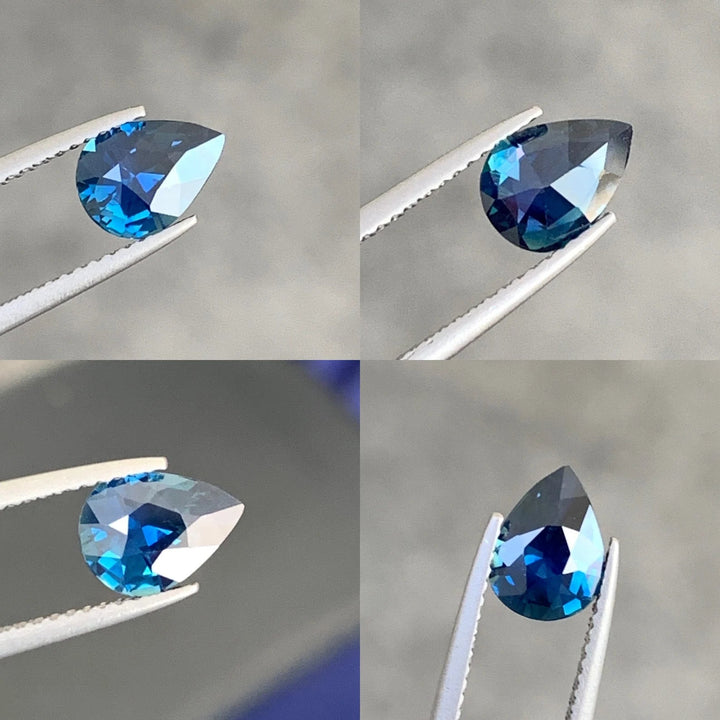 1.39 Ct Pear Cut Blue Sapphire, 8.6mm x 6.3mm x 3.9mm By Valley Rose