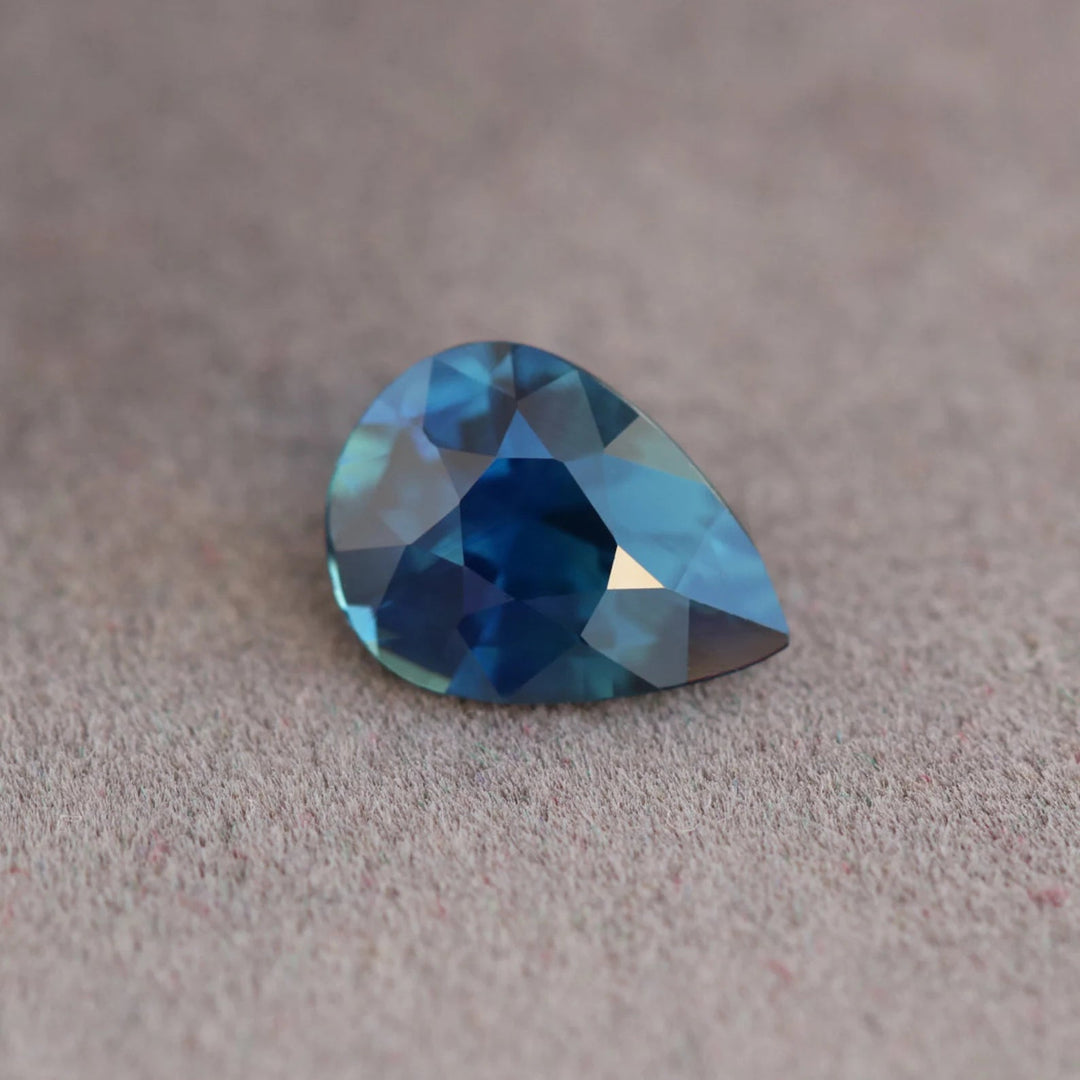 1.39 Ct Pear Cut Blue Sapphire, 8.6mm x 6.3mm x 3.9mm By Valley Rose