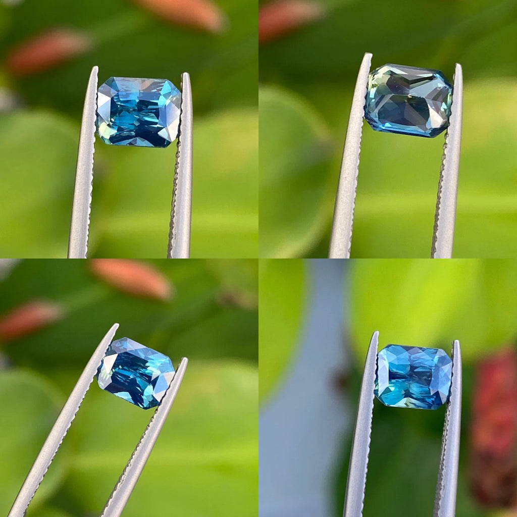 1.51 Ct Ct Radiant Cut Teal Sapphire, 6.3mm x 5.5mm x 4.0mm By Valley Rose