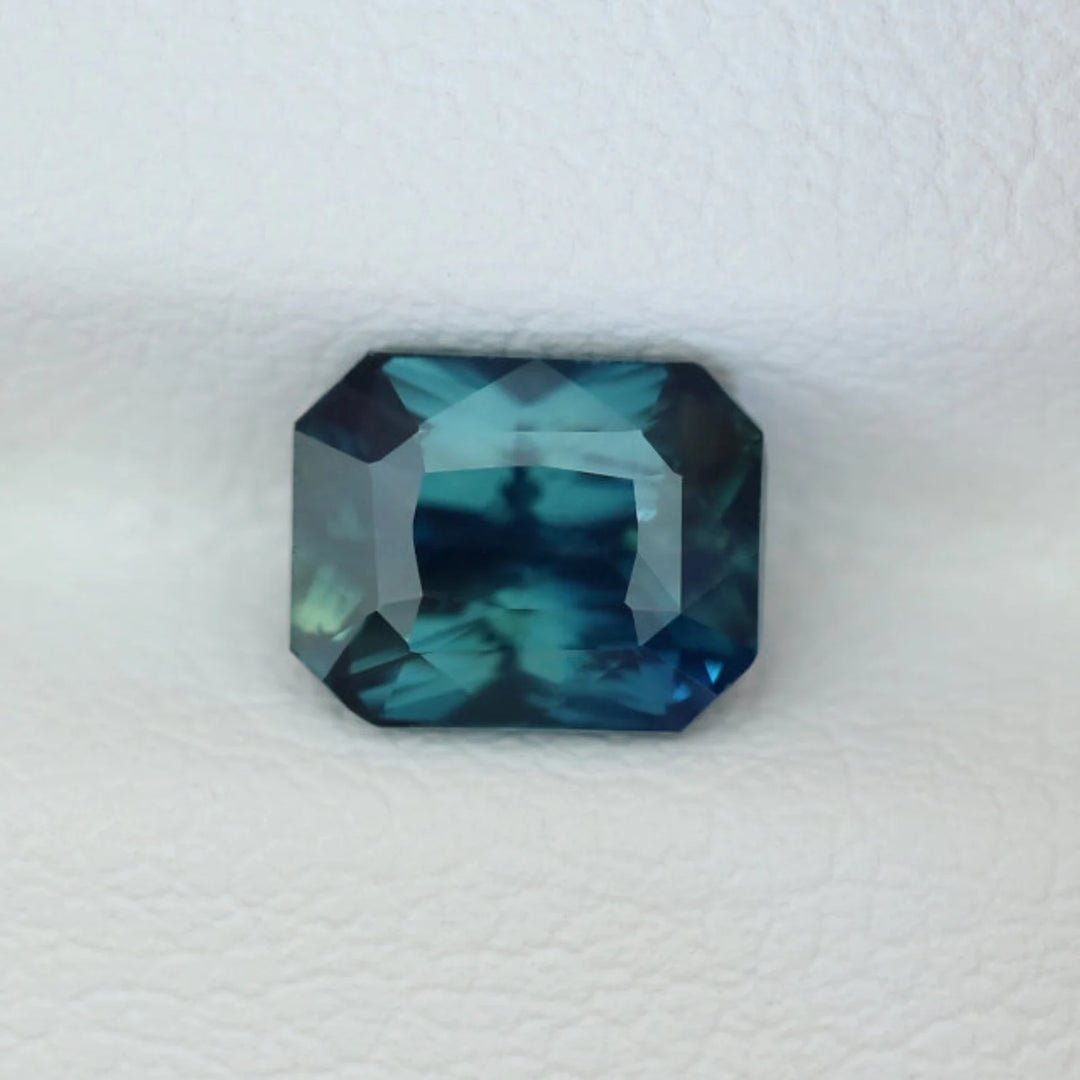 1.51 Ct Ct Radiant Cut Teal Sapphire, 6.3mm x 5.5mm x 4.0mm By Valley Rose
