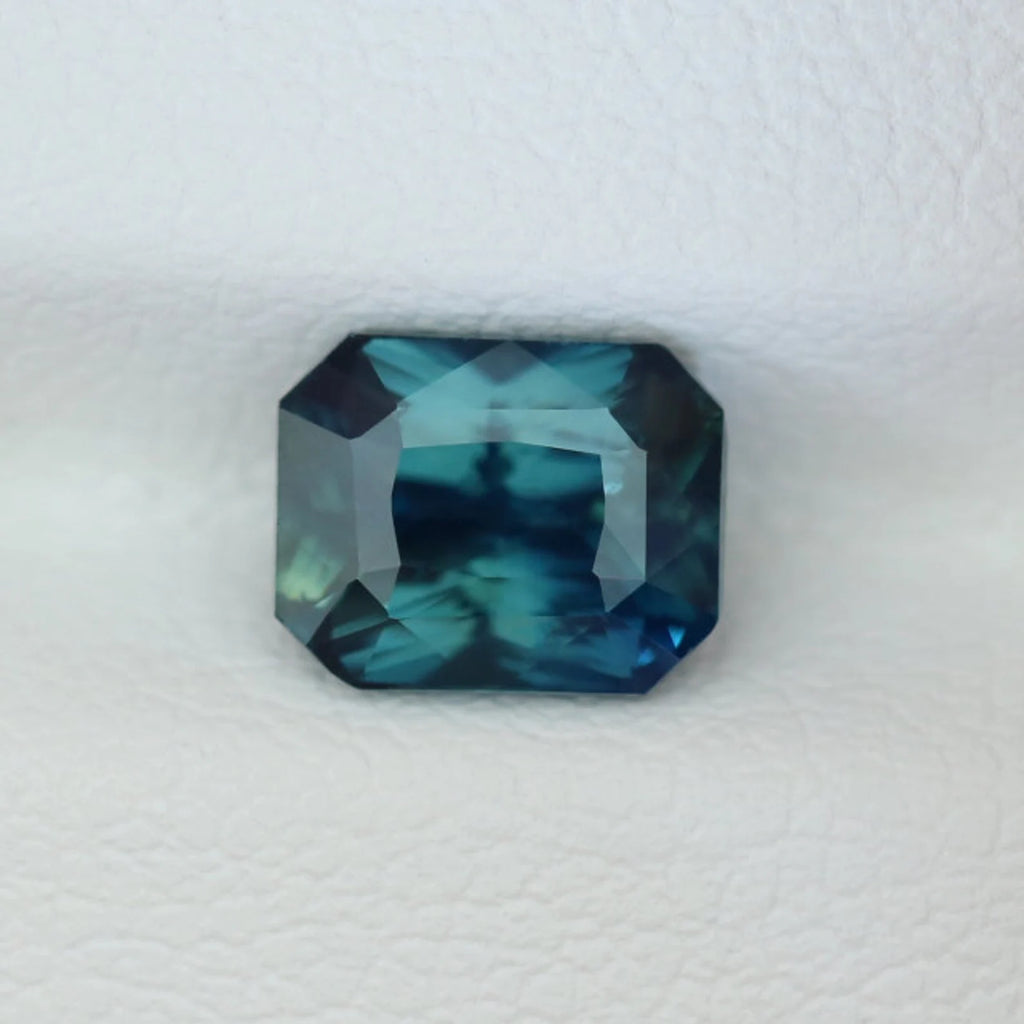 1.51 Ct Ct Radiant Cut Teal Sapphire, 6.3mm x 5.5mm x 4.0mm By Valley Rose