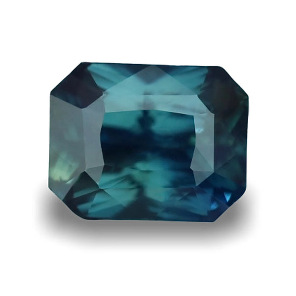 1.51 Ct Ct Radiant Cut Teal Sapphire, 6.3mm x 5.5mm x 4.0mm
