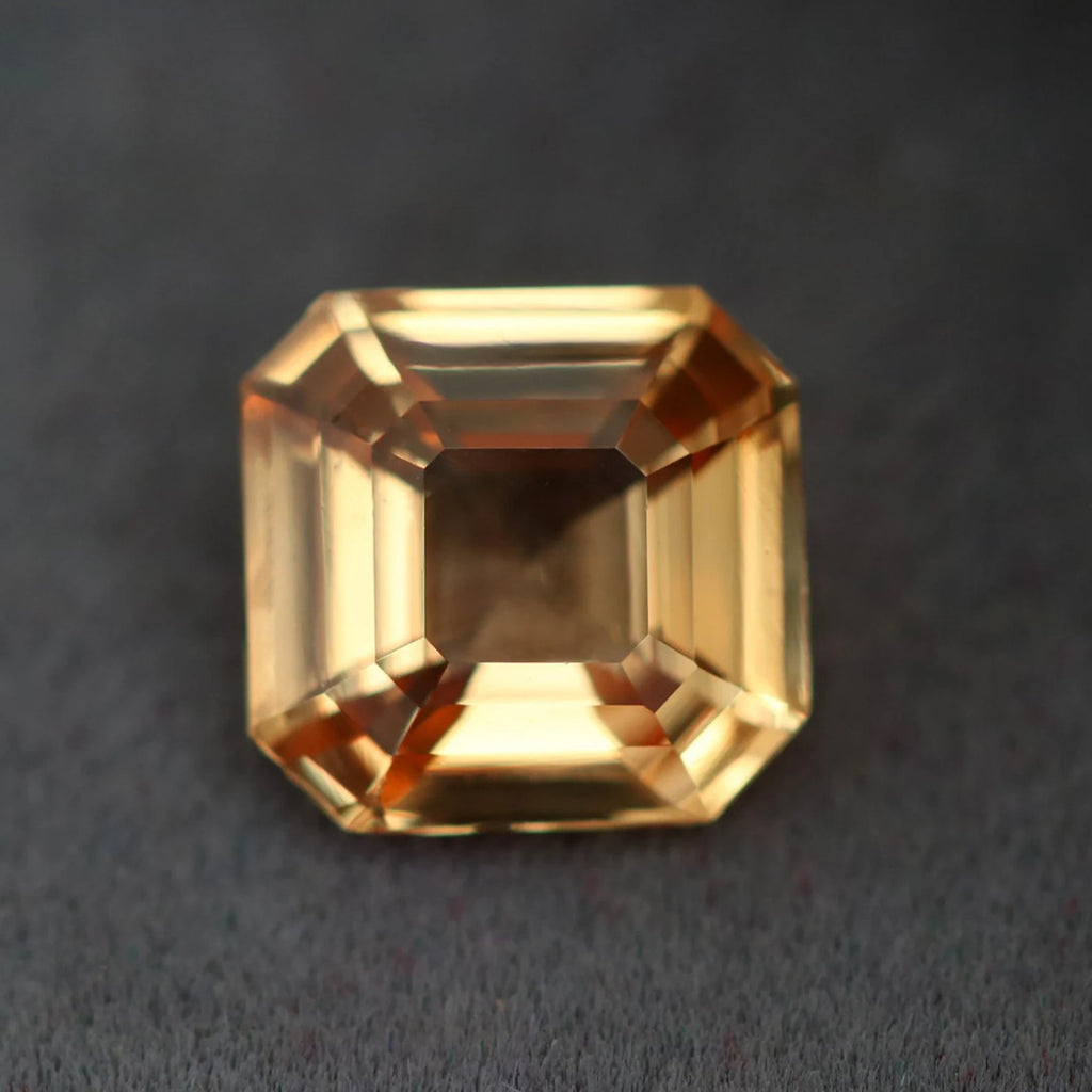 1.57 Ct Asscher Cut Peach Sapphire, 6.8mm x 6.6mm x 3.8mm By Valley Rose