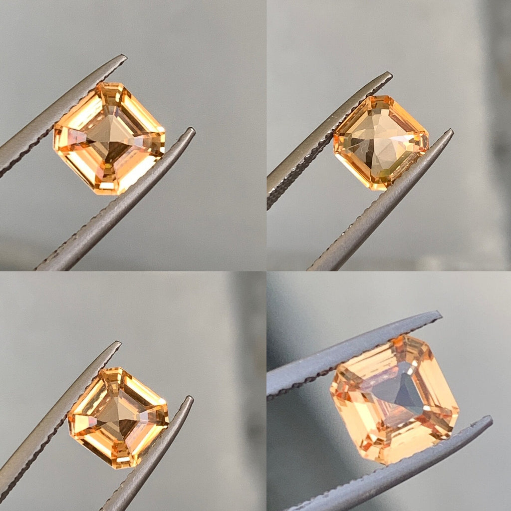 1.57 Ct Asscher Cut Peach Sapphire, 6.8mm x 6.6mm x 3.8mm By Valley Rose
