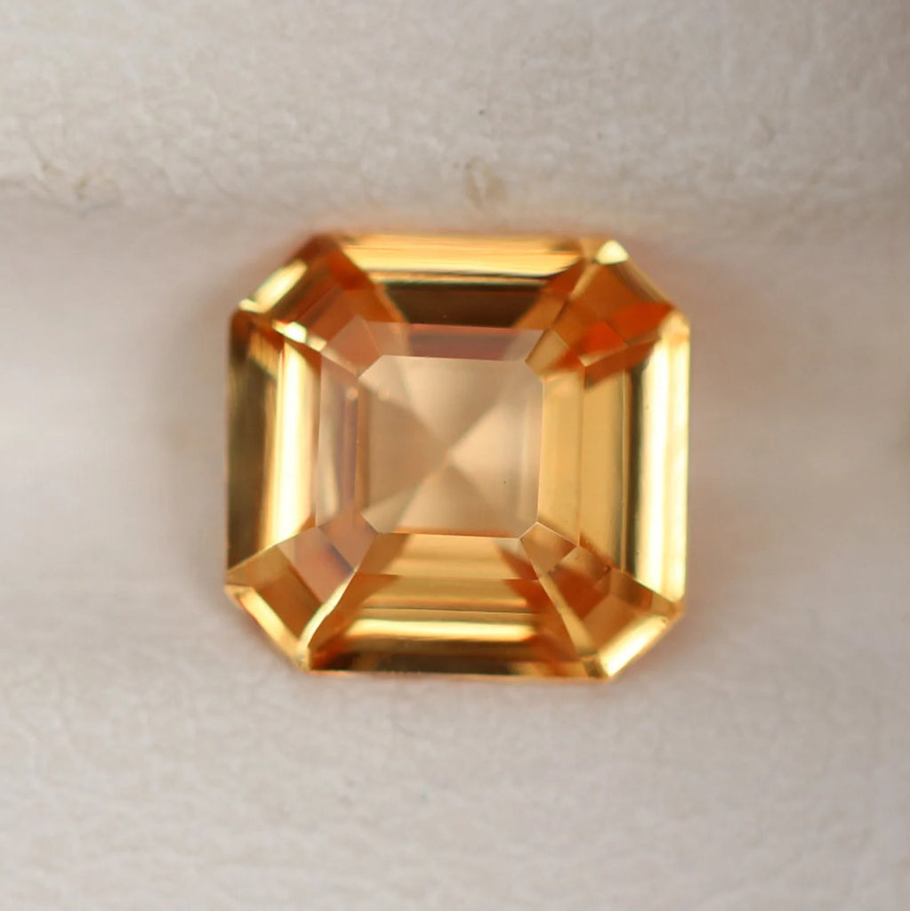 1.57 Ct Asscher Cut Peach Sapphire, 6.8mm x 6.6mm x 3.8mm By Valley Rose