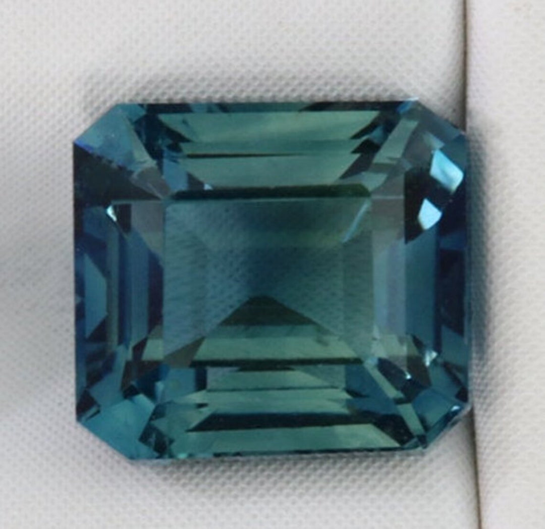 1.58 Ct Emerald Cut Teal Sapphire, 6.2mm x 5.7mm x 4.1mm By Valley Rose