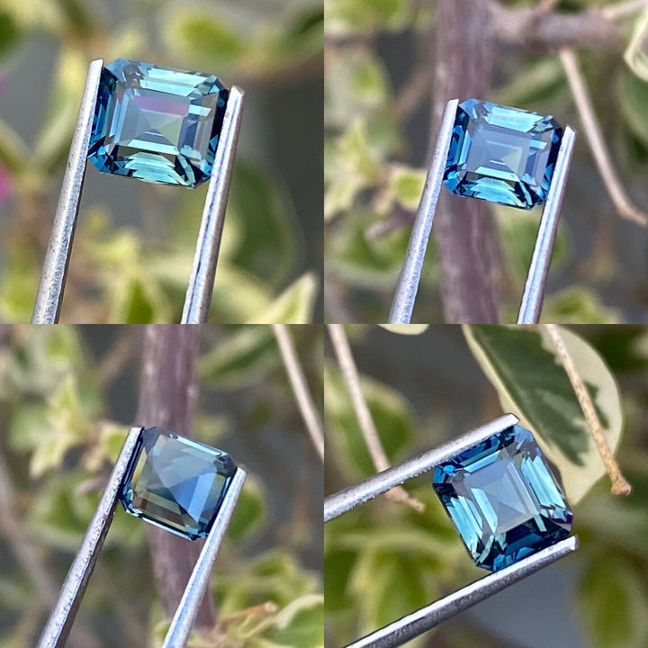 1.58 Ct Emerald Cut Teal Sapphire, 6.2mm x 5.7mm x 4.1mm By Valley Rose