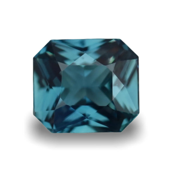 1.58 Ct Radiant Cut Teal Sapphire, 6.7mm x 6.0mm x 3.9mm