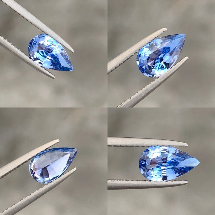 1.62 Ct Pear Cut Blue Sapphire, 9.15mm x 5.5mm x 4.1mm By Valley Rose