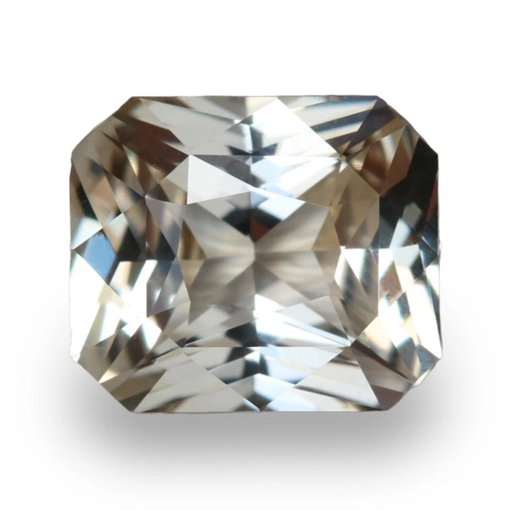 1.66 Ct Asscher Cut Pastel Peach Sapphire, 7.4mm x 6.3mm x 3.9mm By Valley Rose