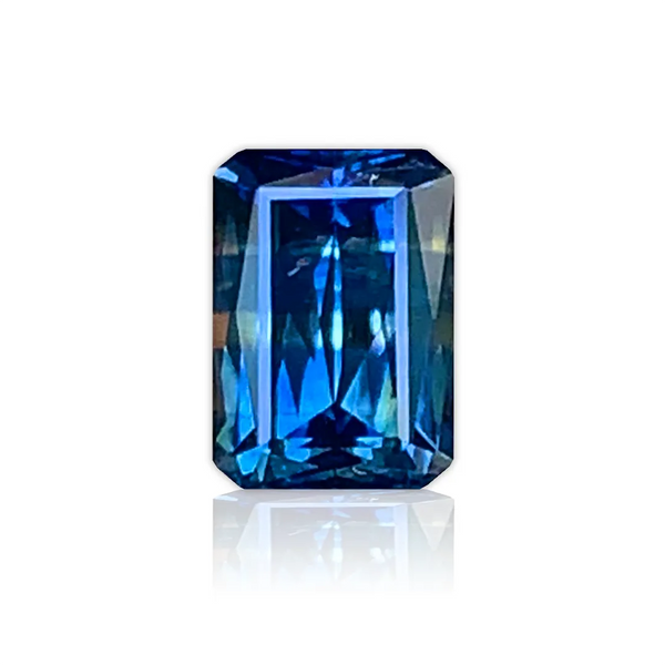 1.66 Ct  Emerald Cut Blue Montana Sapphire, 7.1mm x 5mm