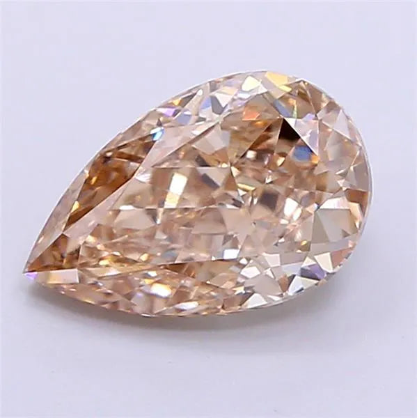 2.03ct Pear Lab Grown Diamond (Colour Fancy Light Brown, Clarity VS1, IGI Certified)