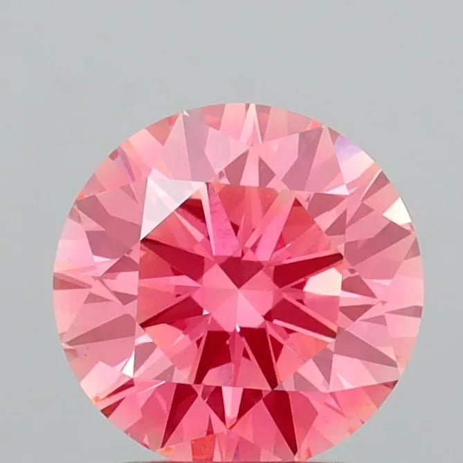 2.07ct Round Lab Grown Diamond (Colour Fancy Vivid Pink, Clarity VS1, Cut EX, IGI Certified)