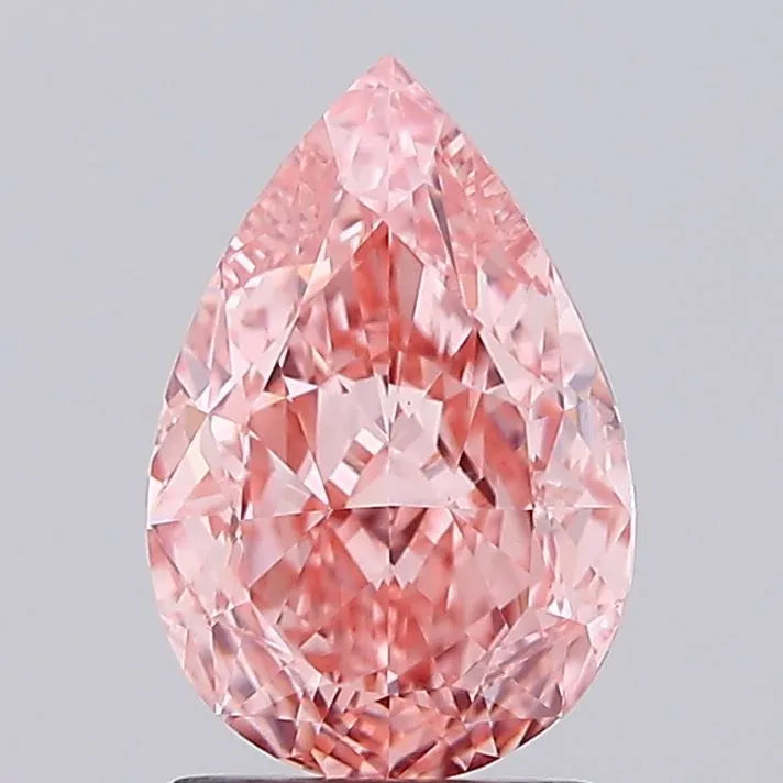 2.10ct Pear Lab Grown Diamond (Colour Fancy Vivid Pink, Clarity VVS2, IGI Certified)