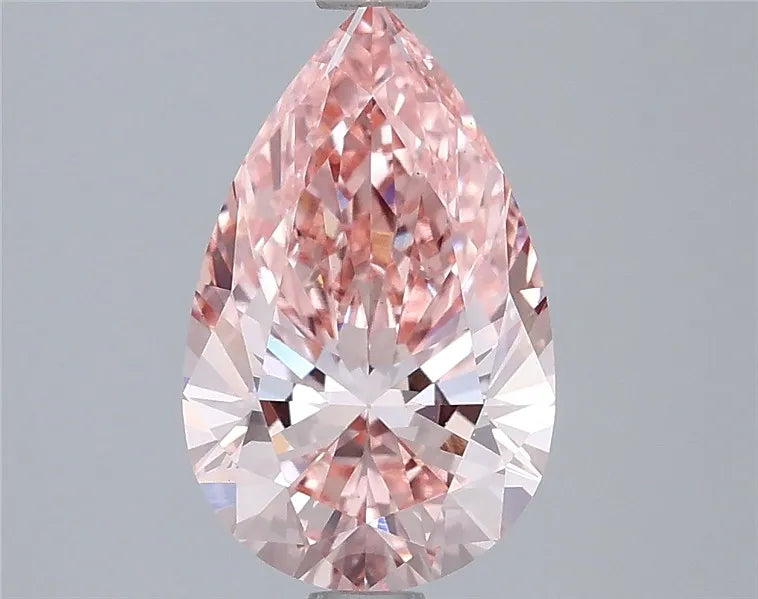2.22ct Pear Lab Grown Diamond (Colour Fancy Vivid Pink, Clarity VS1, IGI Certified)