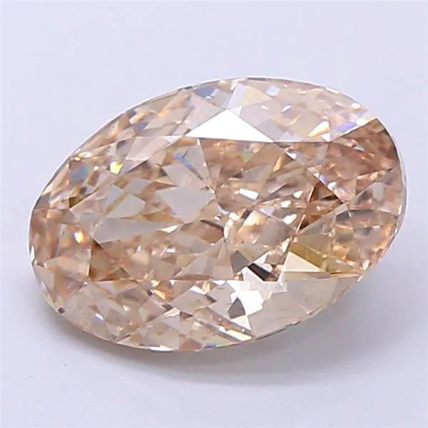 2.53ct Oval Lab Grown Diamond (Colour Fancy Light Brown, Clarity VS1, IGI Certified)