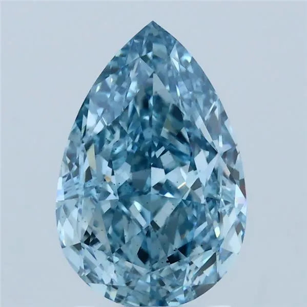 2.56ct Pear Lab Grown Diamond (Colour Fancy Vivid Blue, Clarity VS2, IGI Certified)