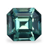 2.06 Ct Asscher Cut Bi-Color Teal Green Sapphire, 6.5mm x 6.15mm x 5.05mm By Valley Rose