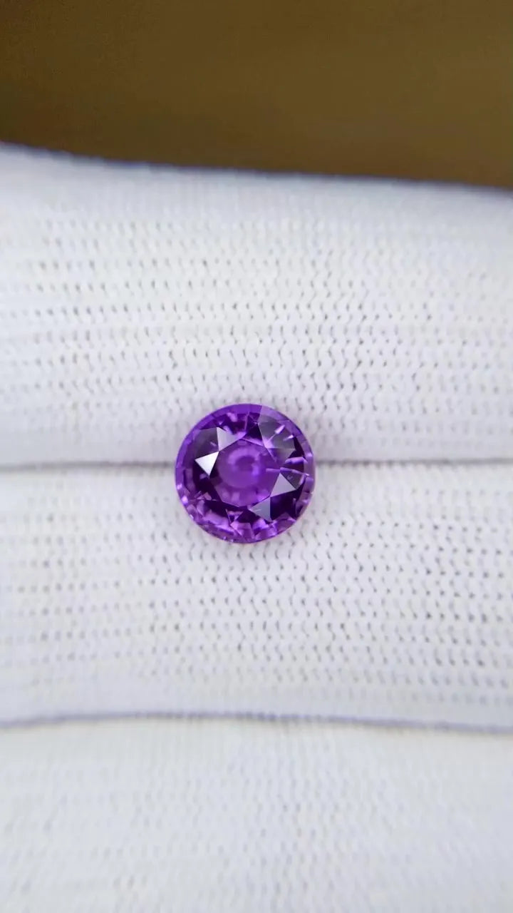 3.04ct Round Natural Sapphire (Colour Purple, Clarity Eye Clean, Cut Faceted)