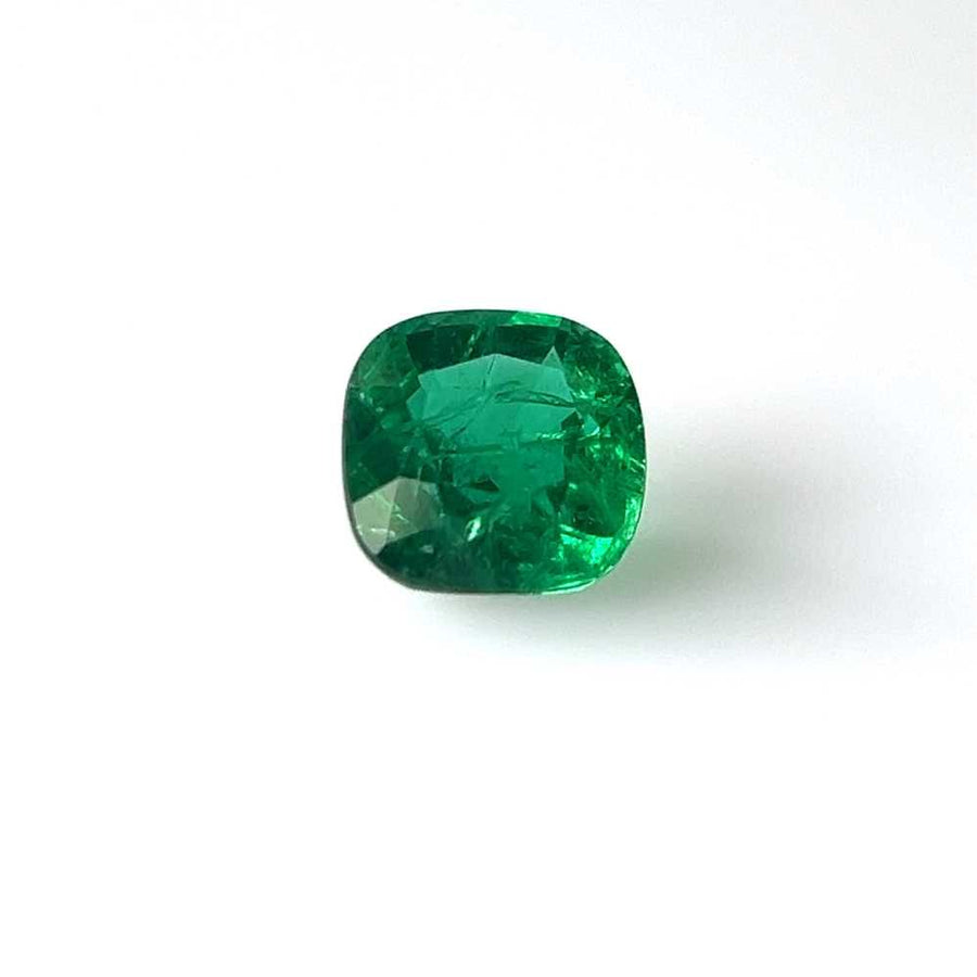 3.07ct Cushion Natural Emerald (Colour Green, Clarity Slightly Included, Cut Faceted)
