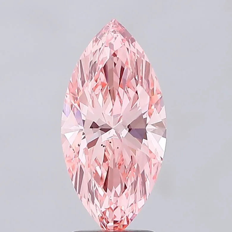 3.07ct Marquise Lab Grown Diamond (Colour Fancy Vivid Pink, Clarity SI1, IGI Certified)