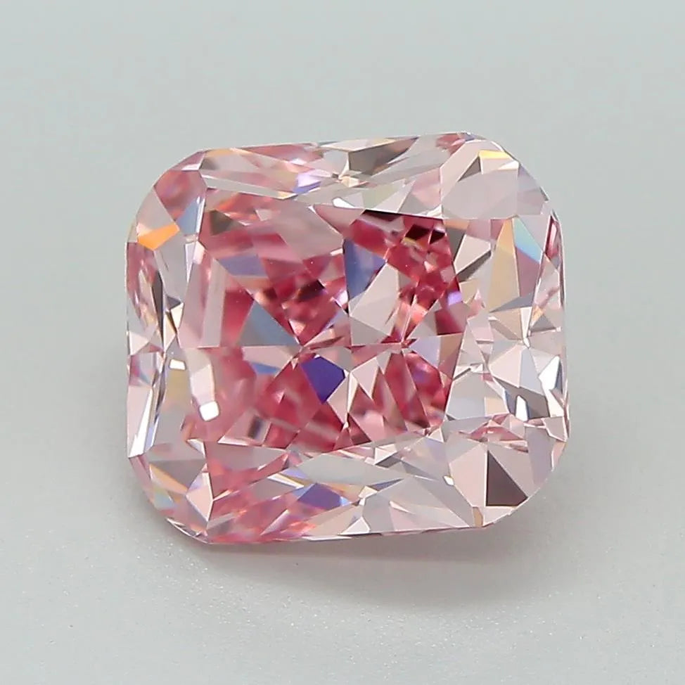 3.18ct Cushion brilliant Natural Diamond (Colour Fancy Vivid Pink, Clarity IF, GIA Certified)